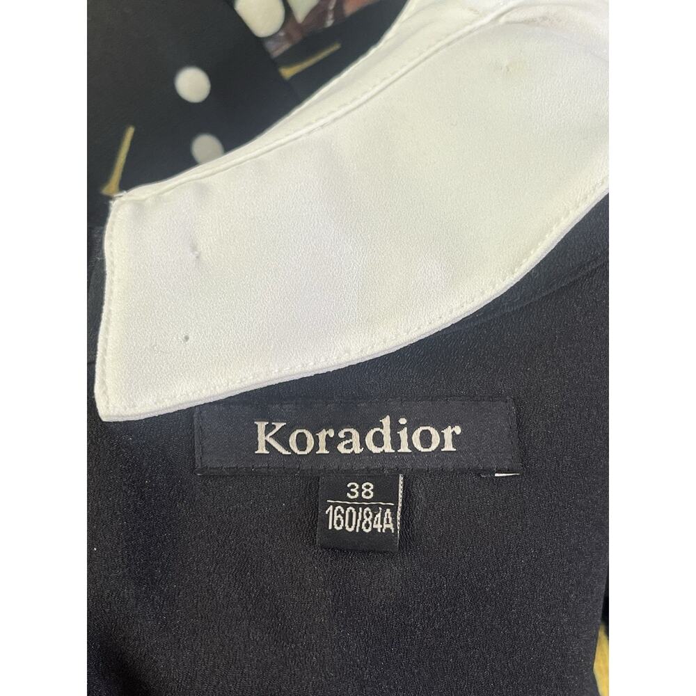 Koradior Jacquard Dress 38 = US M Fit & Flare Pleated Schoolgirl Bird Print - Picture 7 of 12